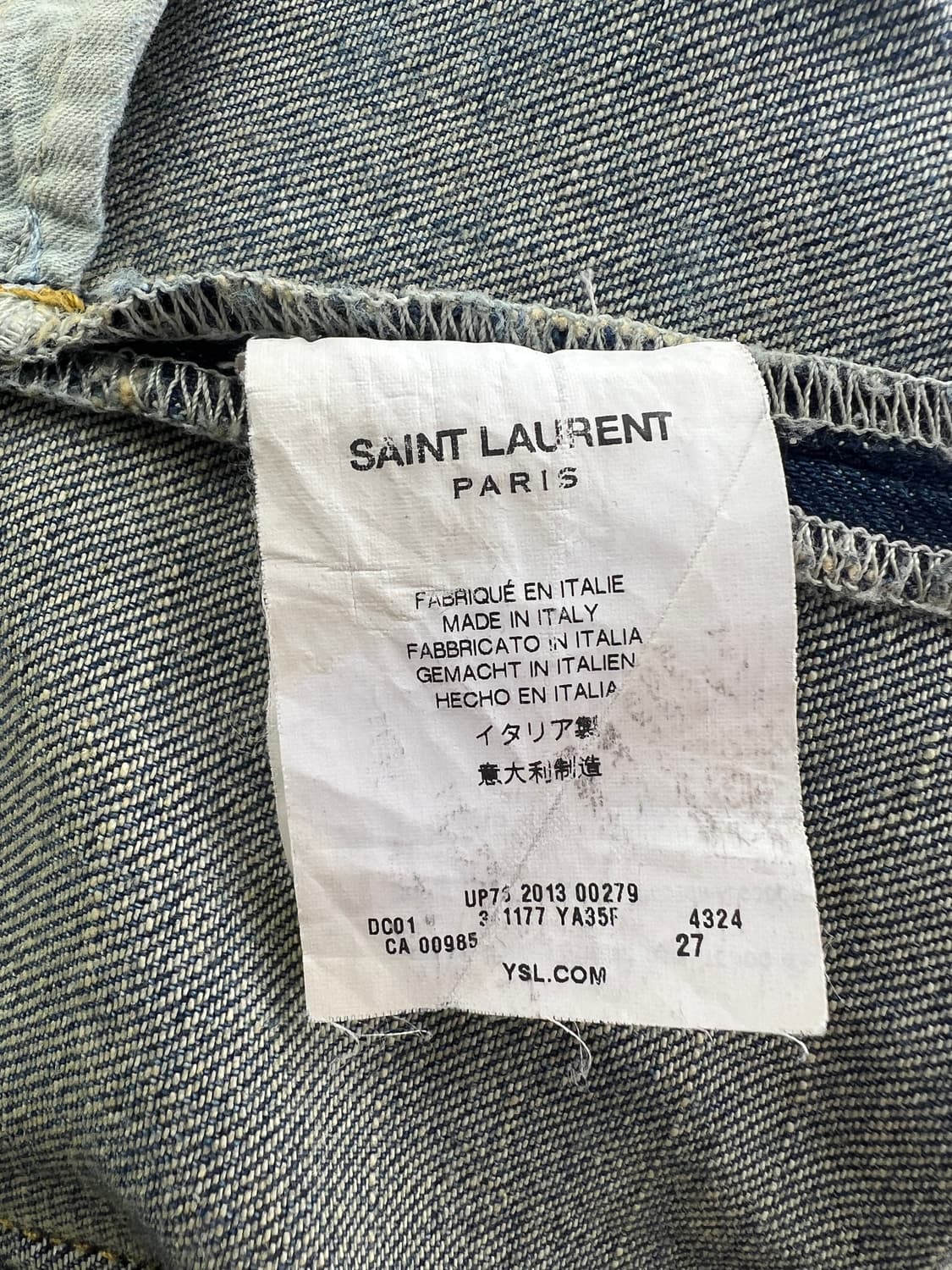 Saint Laurent Paris 13시즌 에디 슬리먼 청 데님 상품이미지5