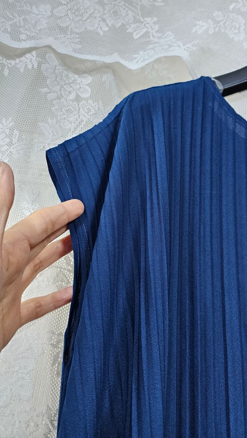 네이비 플리츠 주름 원피스  상품이미지8