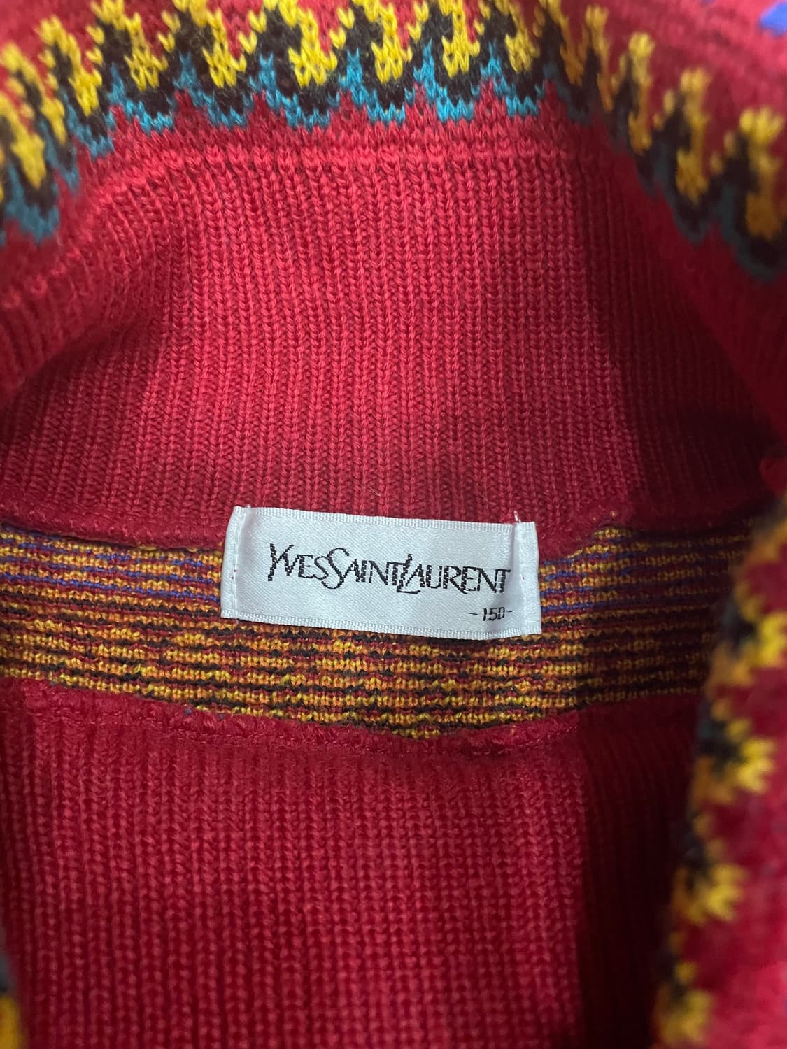 (유일매물) 입생로랑 YSL 일본판 자수로고 패턴 니트 스웨터 상품이미지5
