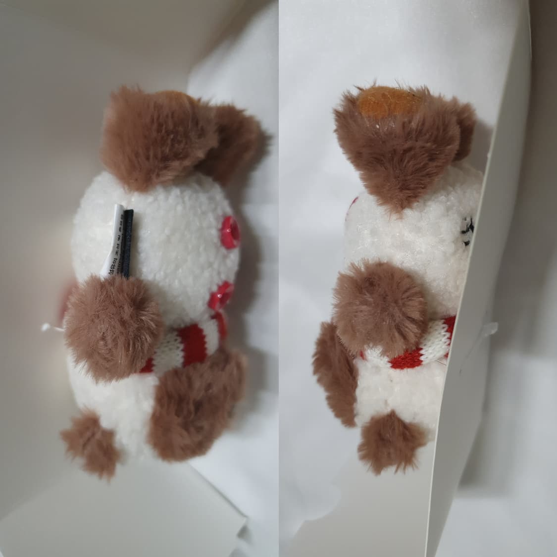 브라운 화이트 레드 곰돌이 목도리 단추 마리떼 프랑소와 저버 키링  상품이미지3