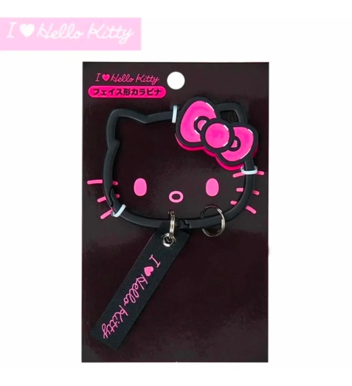 산리오 SANRIO 헬로키티 페이스형 카라비너 블랙 상품이미지1