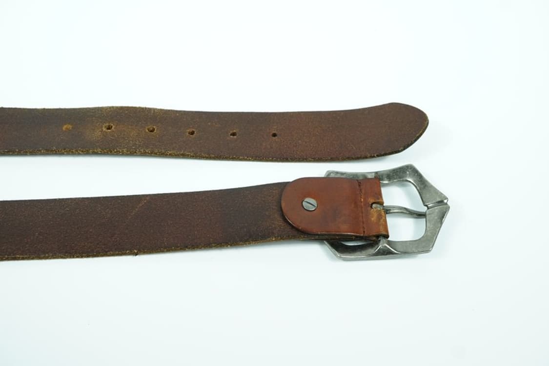 Buckaroo 빈티지 음각 로고 통가죽 브라운 벨트 상품이미지6