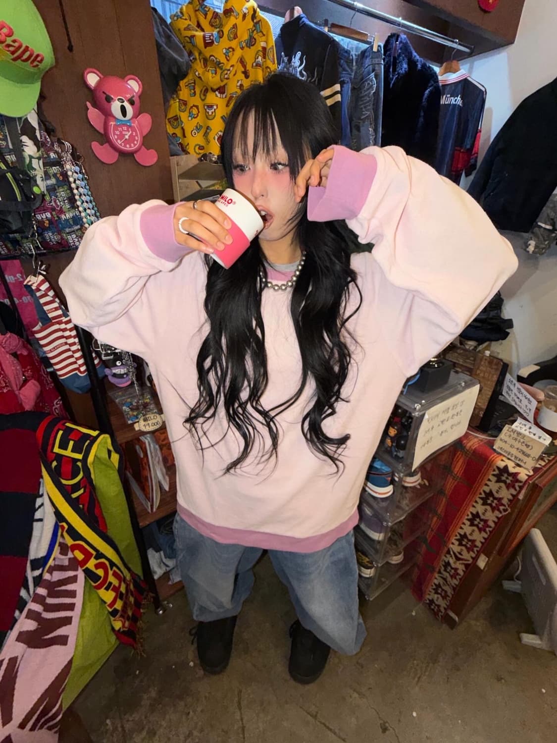 Stussy Pink & Purple Logo Sweatshirts  상품이미지6