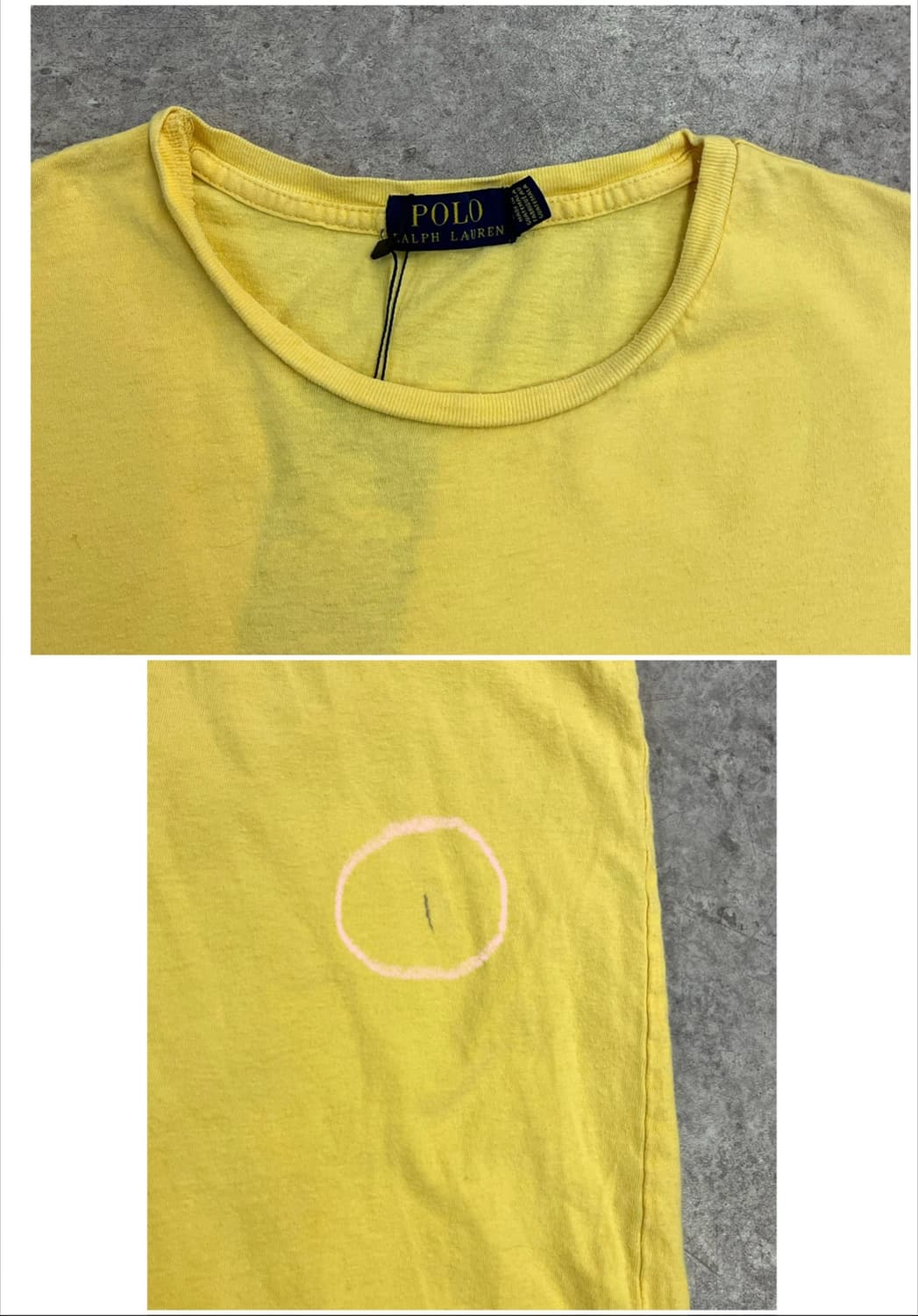 폴로 랄프로렌 베어 반팔티 옐로우 XL #csz3835 상품이미지5