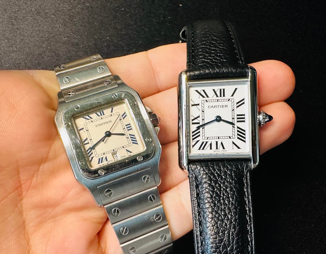 까르띠에 산토스 갈베 블루 다이얼 29mm 쿼츠 시계 판매 상품이미지1