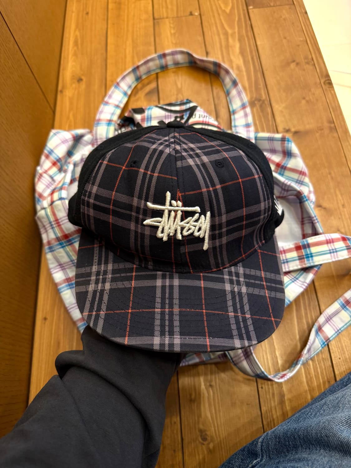 90s 스투시 체크 크라운 모자 상품이미지1