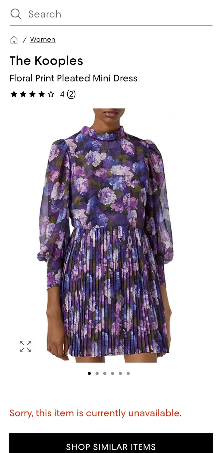 더 쿠플스 수국 플리츠 미니 원피스 [택채 새상품] 상품이미지1