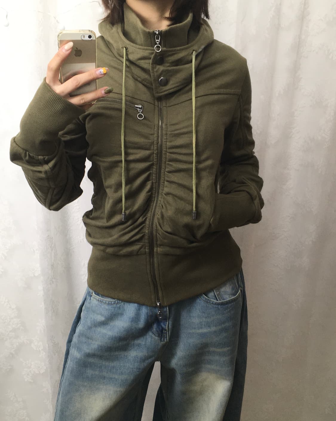 PUMPKIN Shirring High-neck Hooded Zip-Up 상품이미지9