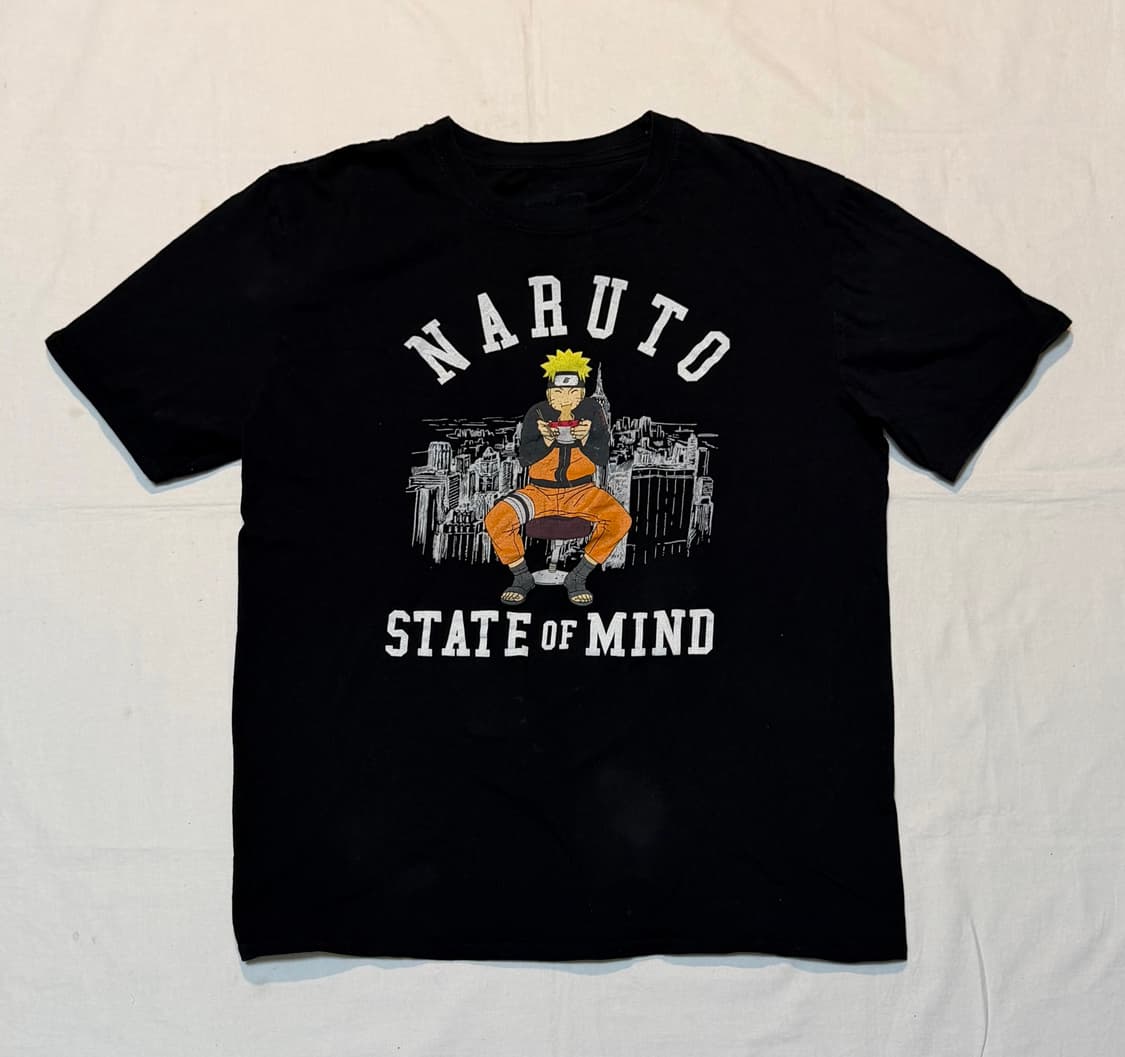 나루토 빈티지 애니메이션 티셔츠 블랙 상품이미지1