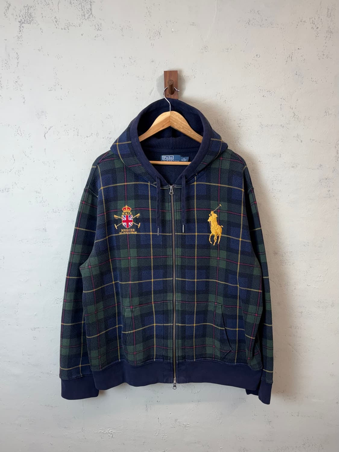 폴로랄프로렌 치프키프 블랙와치 빅포니 타탄체크 후드집업 상품이미지1