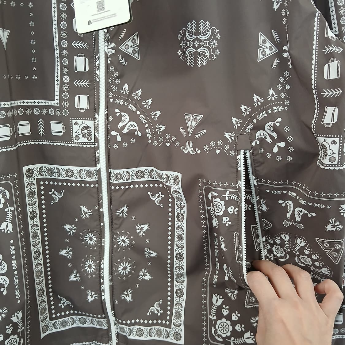 노르디스크 다크베이지 페이즐리 반다나 패턴 바람막이 XL 상품이미지4