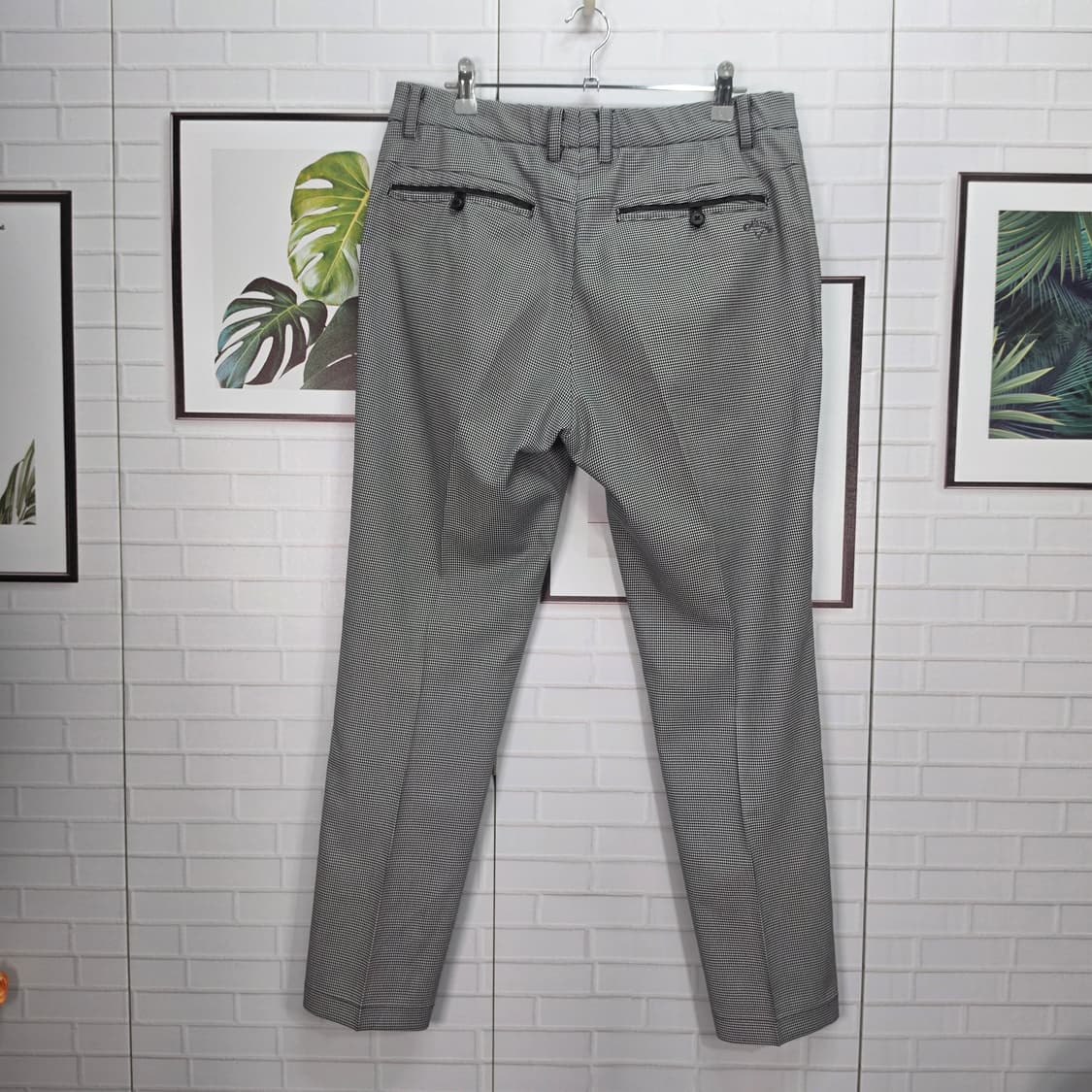 캘러웨어 하운드투스 패턴 자수 로고 골프 팬츠 바지 32사이즈 상품이미지5