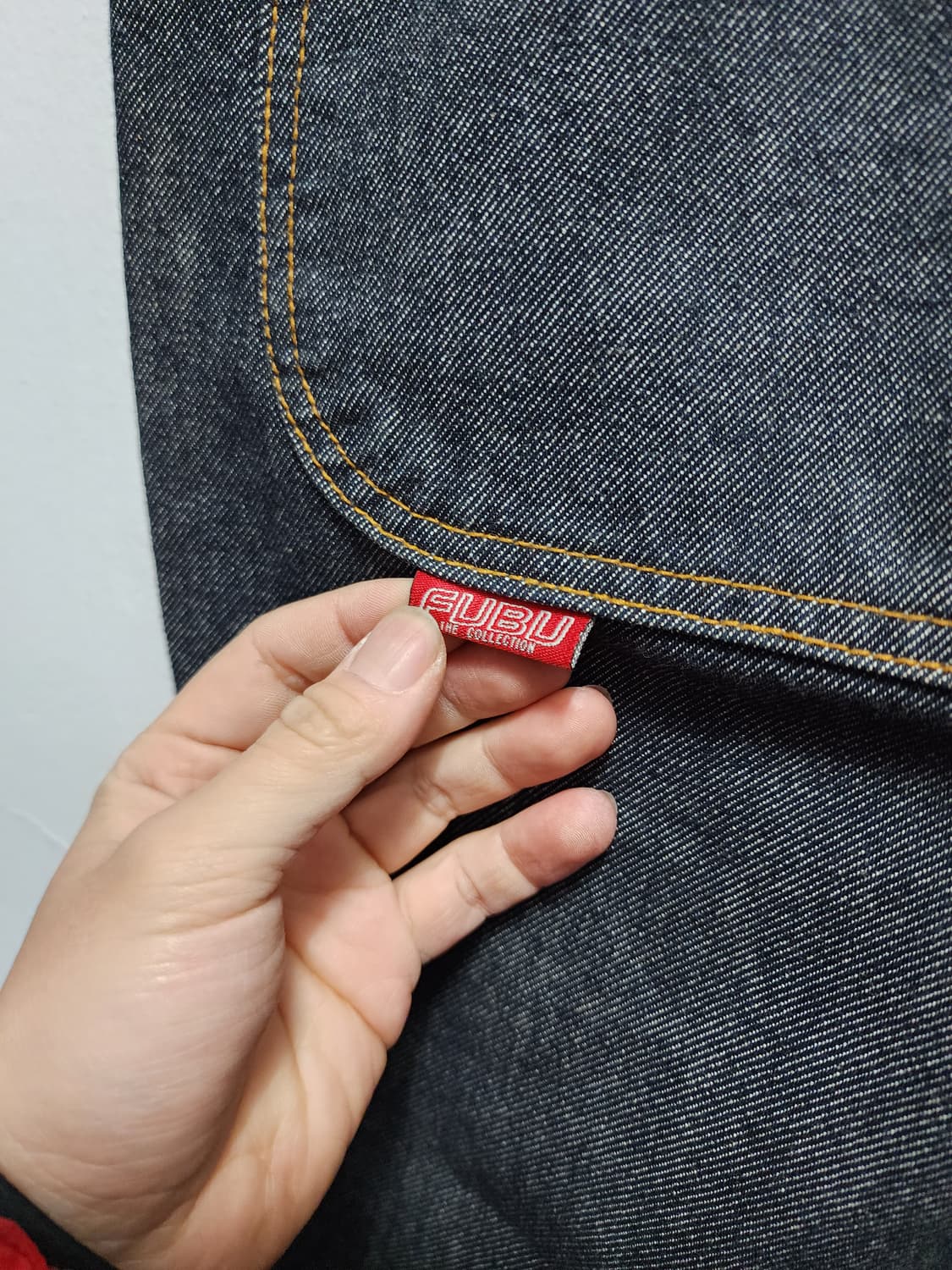 FUBU 푸부 데님 레터링자수 생지 청바지 상품이미지3