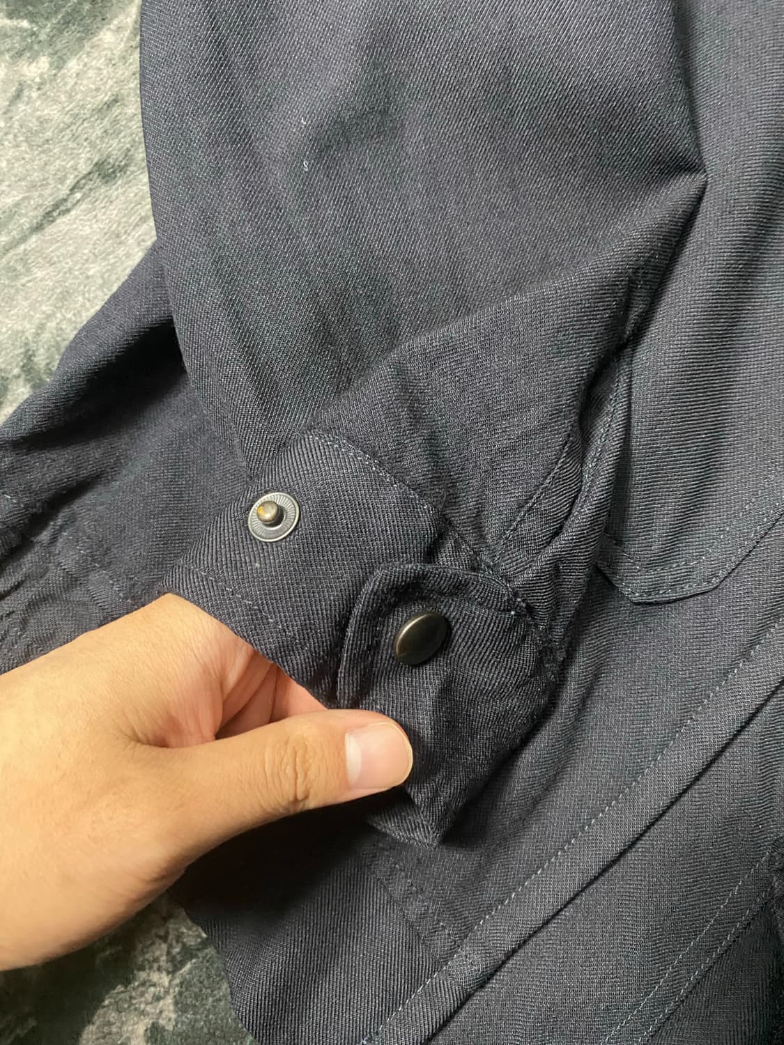 준야와타나베 스탠드칼라 밀리터리 블루종 m 상품이미지4