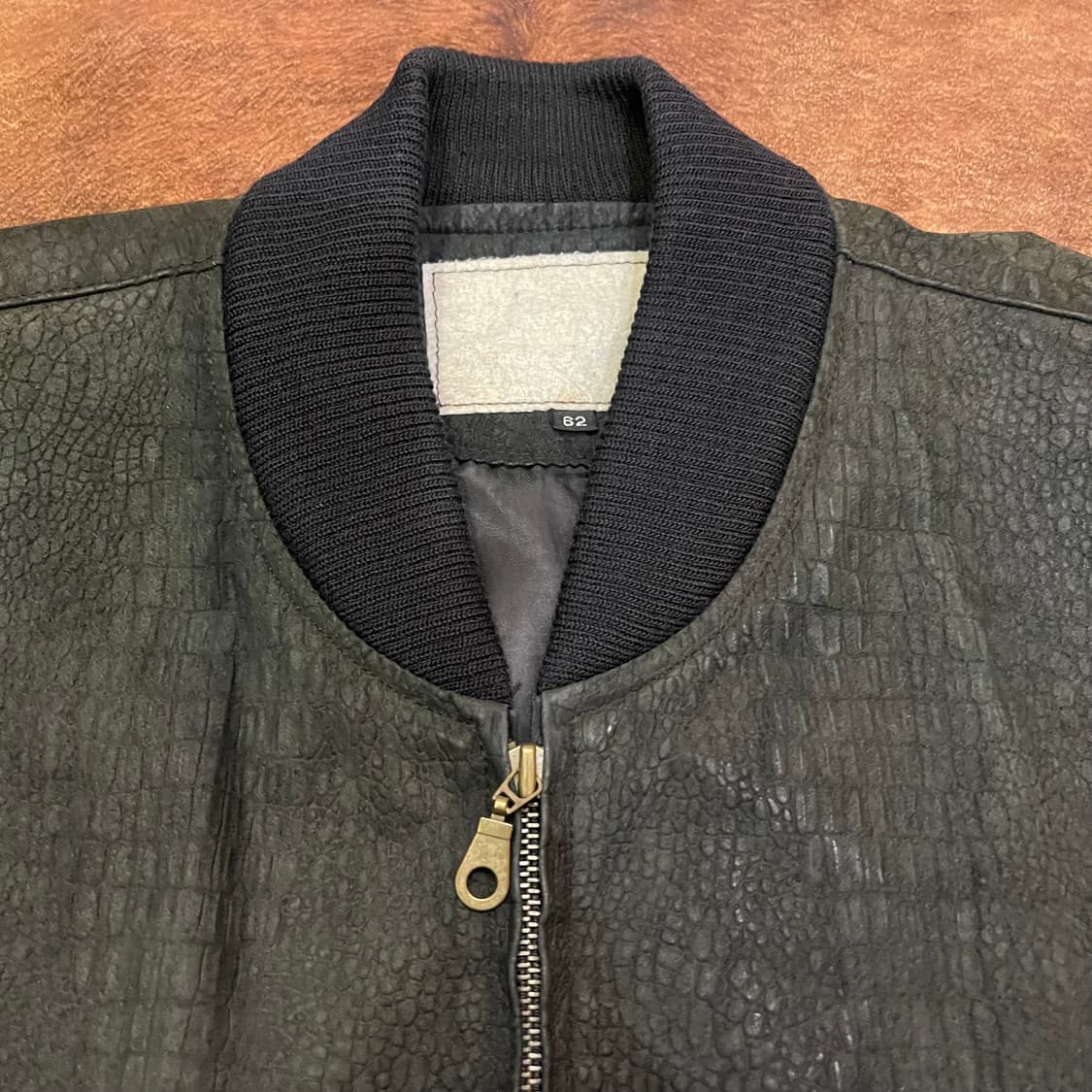 90's 빈티지 레더 블루종 상품이미지2