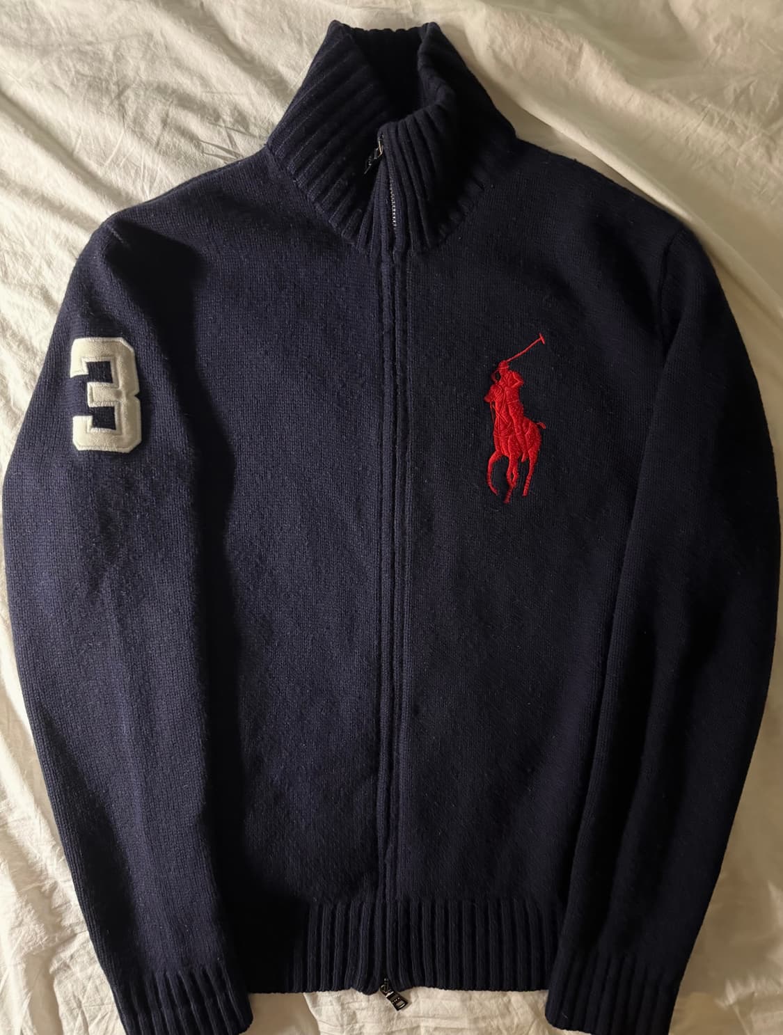 폴로 빅포니 니트집업 네이비 S 상품이미지2