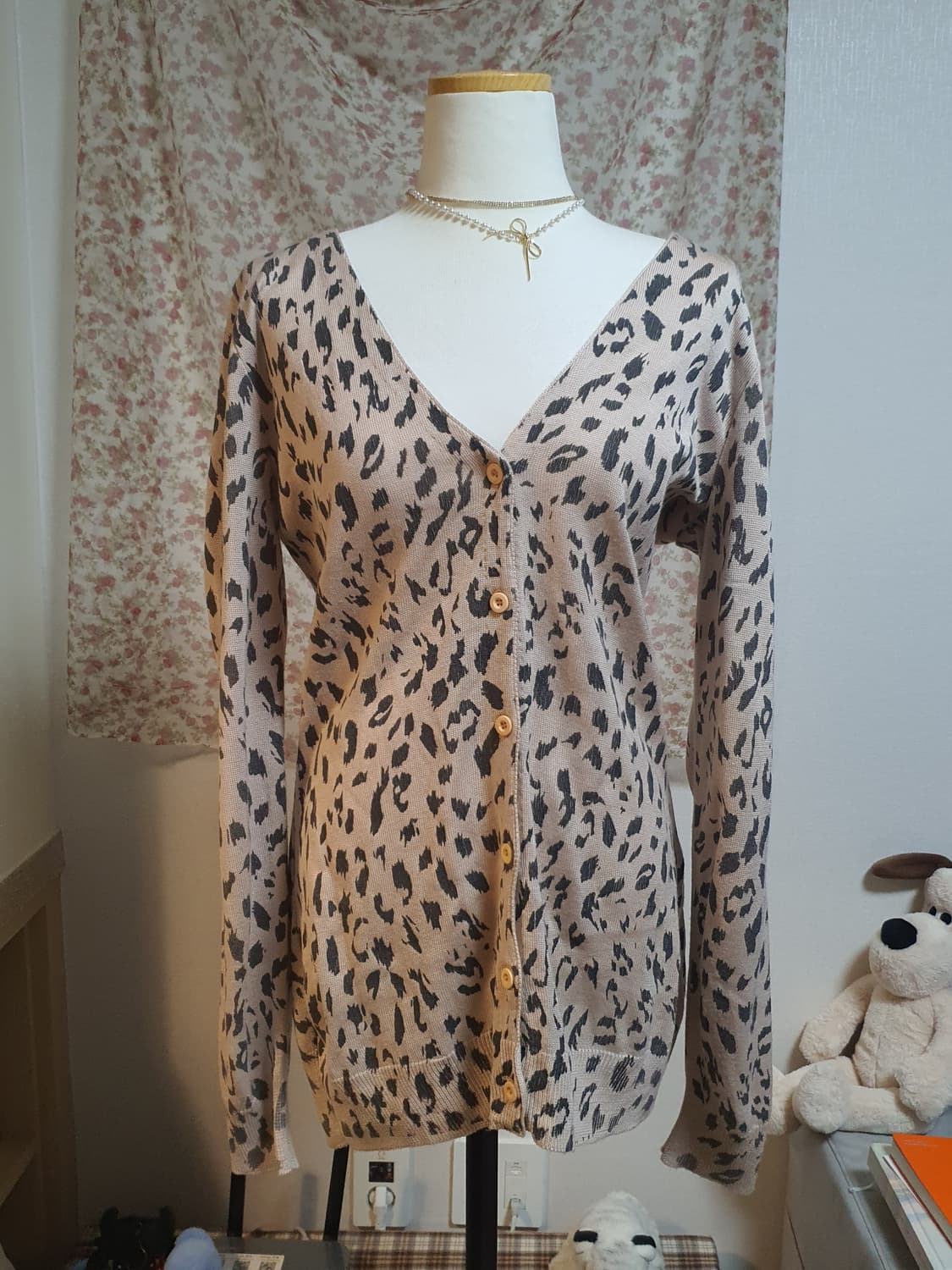 [갸루] 레오파드 브이넥 가디건 상품이미지2