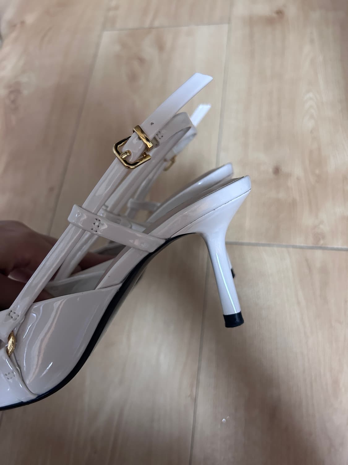 자라 아이보리 스트랩 슬링백 버클 힐 36 상품이미지9