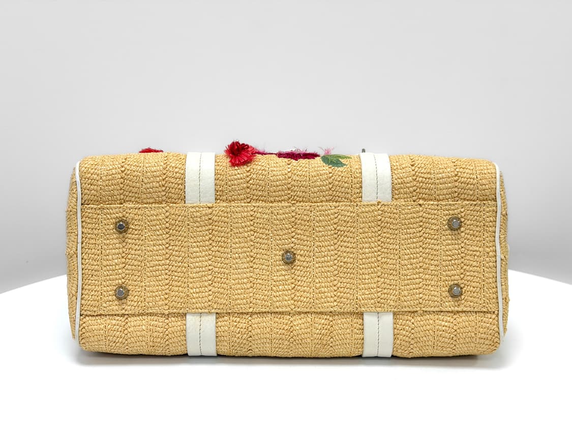 디올 라피아 플라워 자수 보스턴 백 상품이미지3