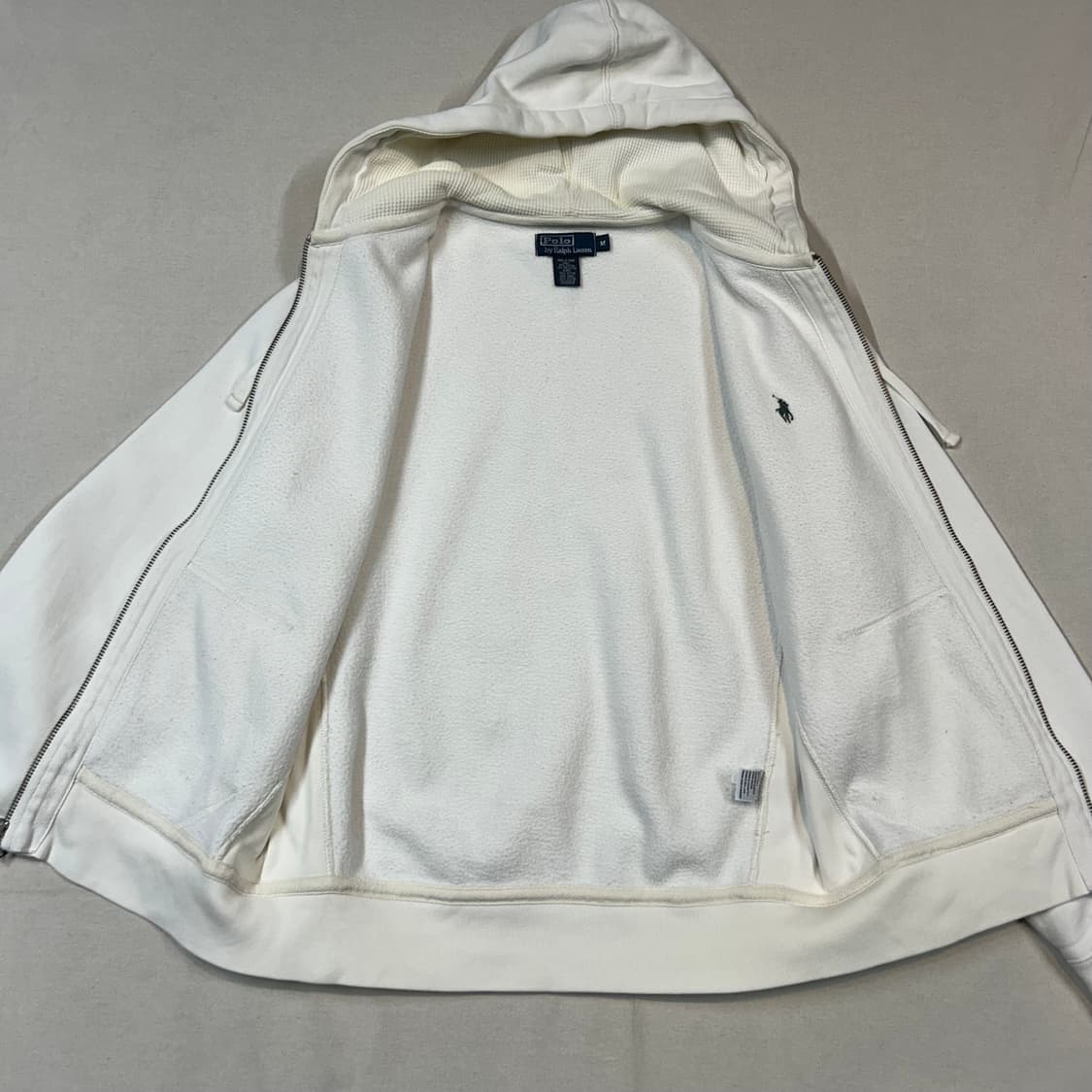 M) 폴로 랄프로렌 두산 써멀 후드집업 화이트 상품이미지5