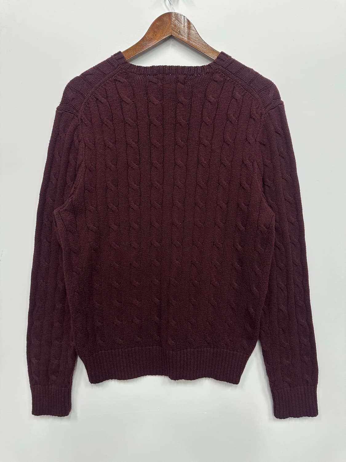 폴로 버건디 꽈배기 니트  상품이미지5