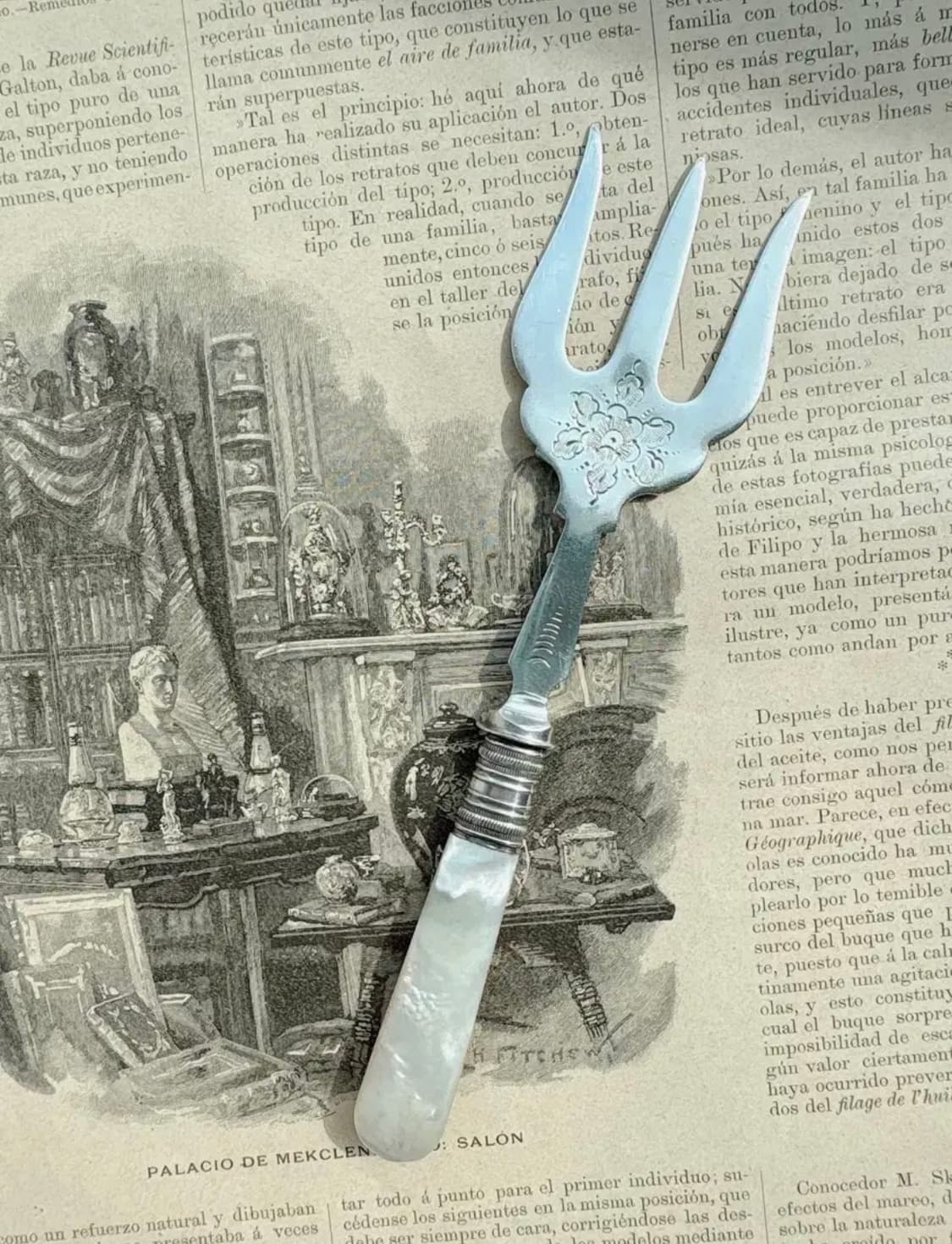 영국 앤틱 실버플레이트 브레드 홀딩포크 상품이미지1