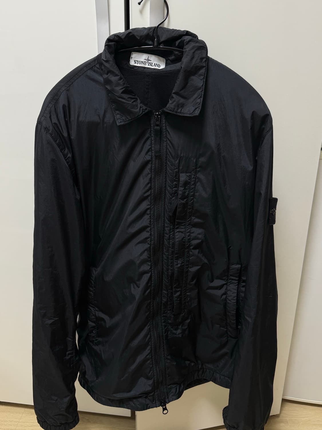 [S] 스톤아일랜드 크랭클립스 나일론 오버셔츠 자켓 블랙 상품이미지1