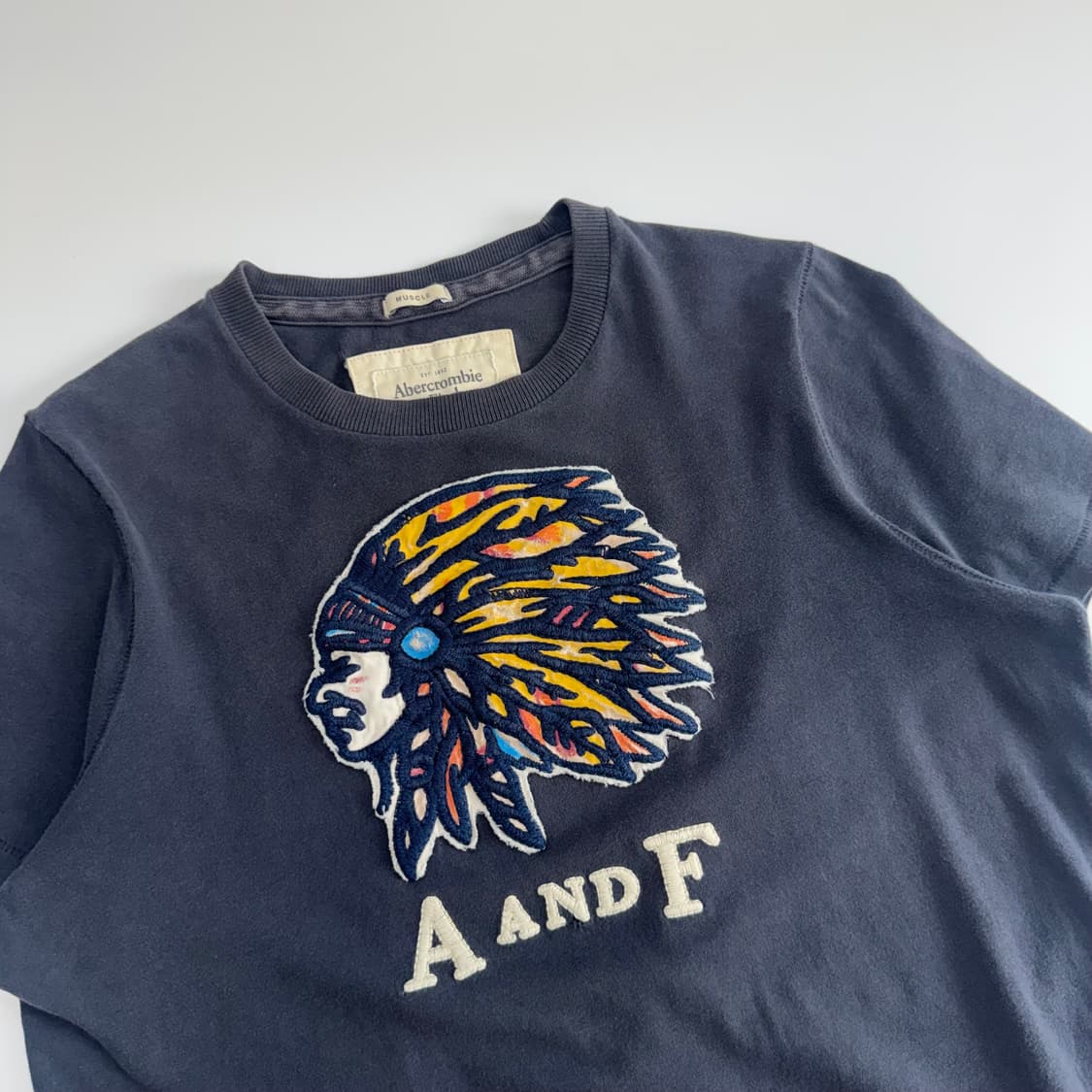 Abercrombie 아베크롬비 인디언 네이비 반팔 상품이미지4
