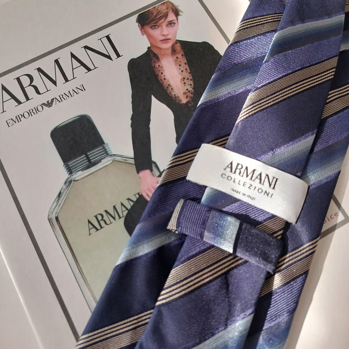 아르마니꼴레지오니 실크 레지멘탈 넥타이 8.5cm A+등급  A19071 상품이미지5