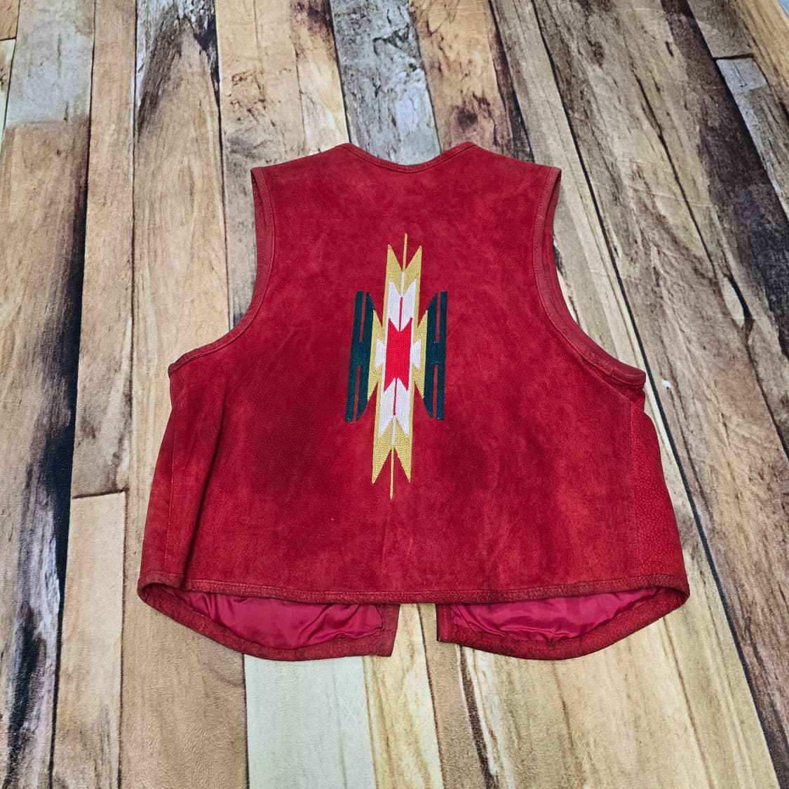 빈티지 치마요패턴 천연스웨이드 베스트 상품이미지5