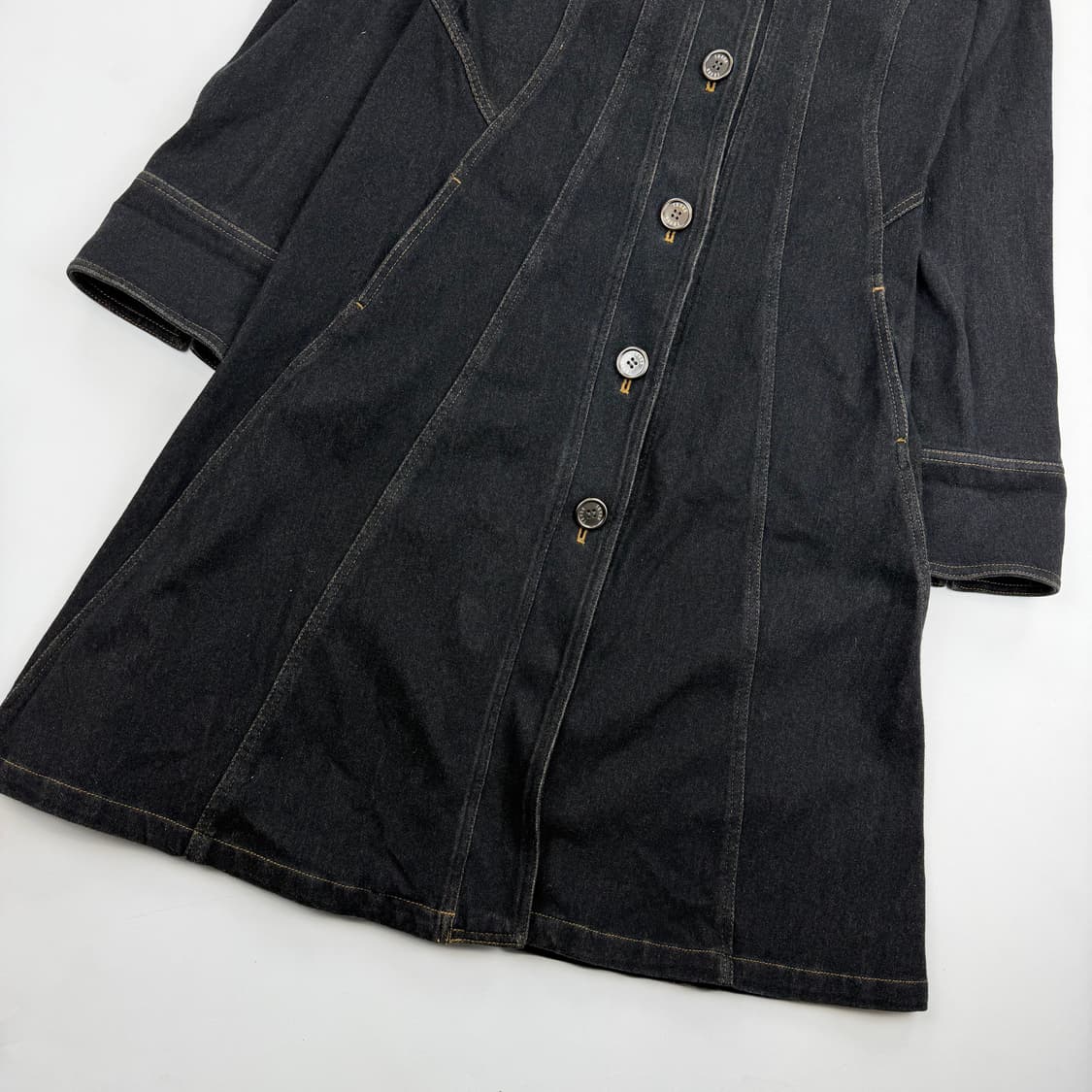 Hiroko koshino 흑청 데님 원피스코트 상품이미지3