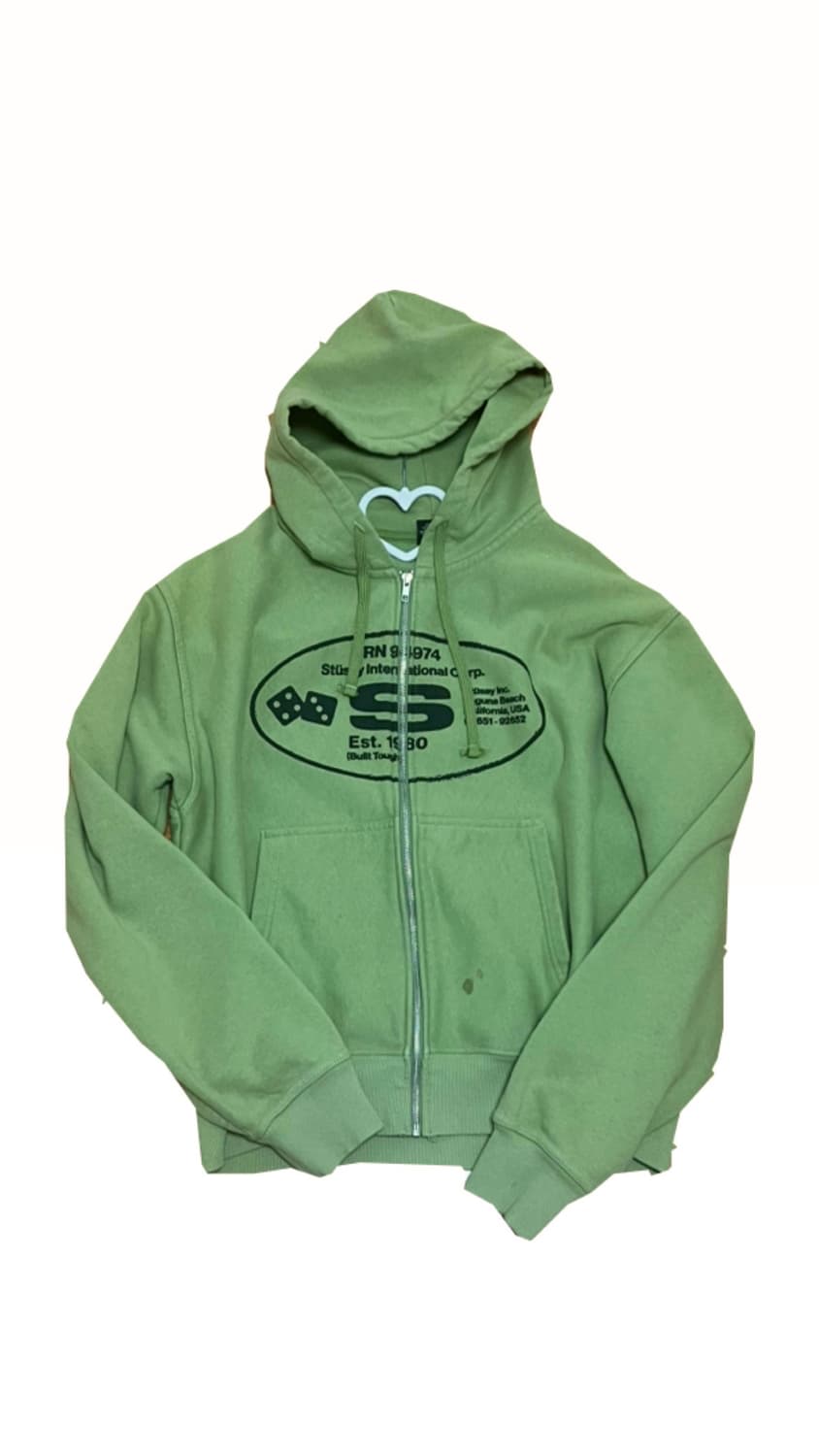 스투시 오발 코트 후드집업 모스 상품이미지1