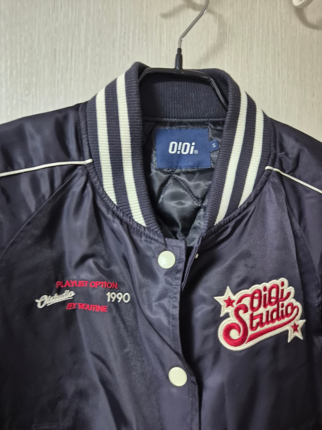 oioi 코스모 스타 바시티 자켓 블랙 S 오아이오아이 상품이미지5