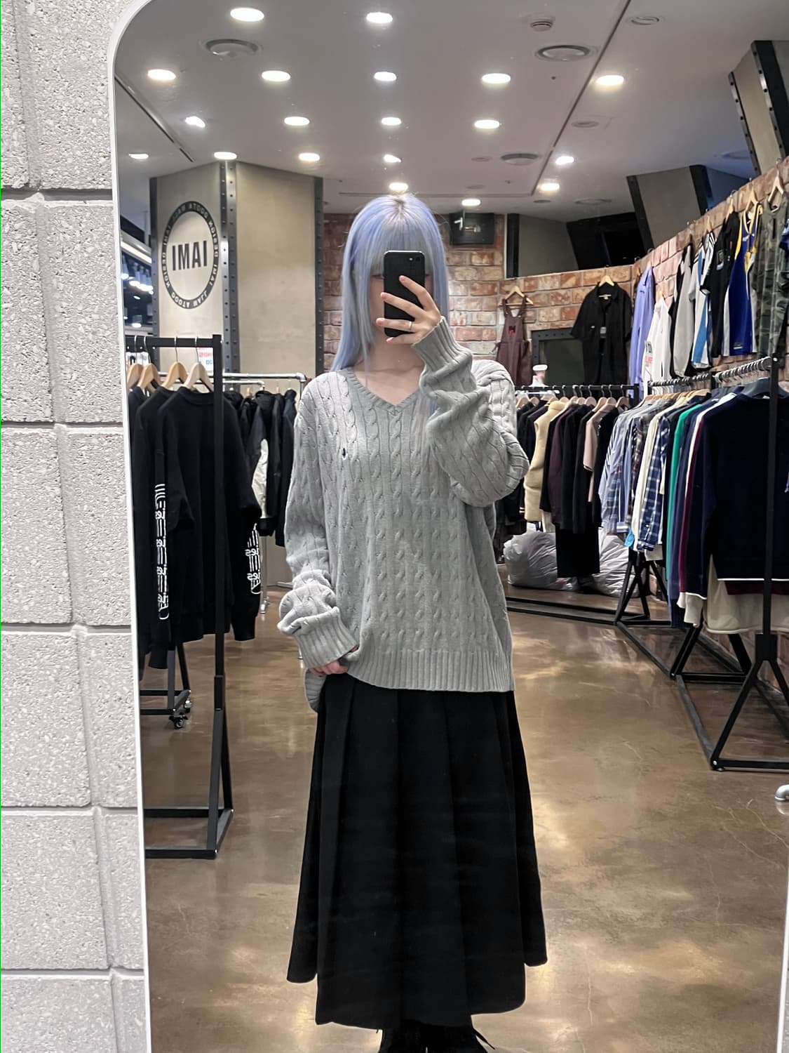 폴로 랄프로렌 브이넥 꽈배기 니트 그레이 L  #csz4160 상품이미지2