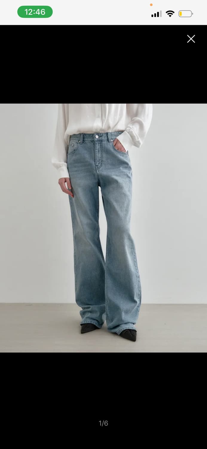 워싱 와이드 데님 진 라이트블루 MDPT060LBLUE 상품이미지1