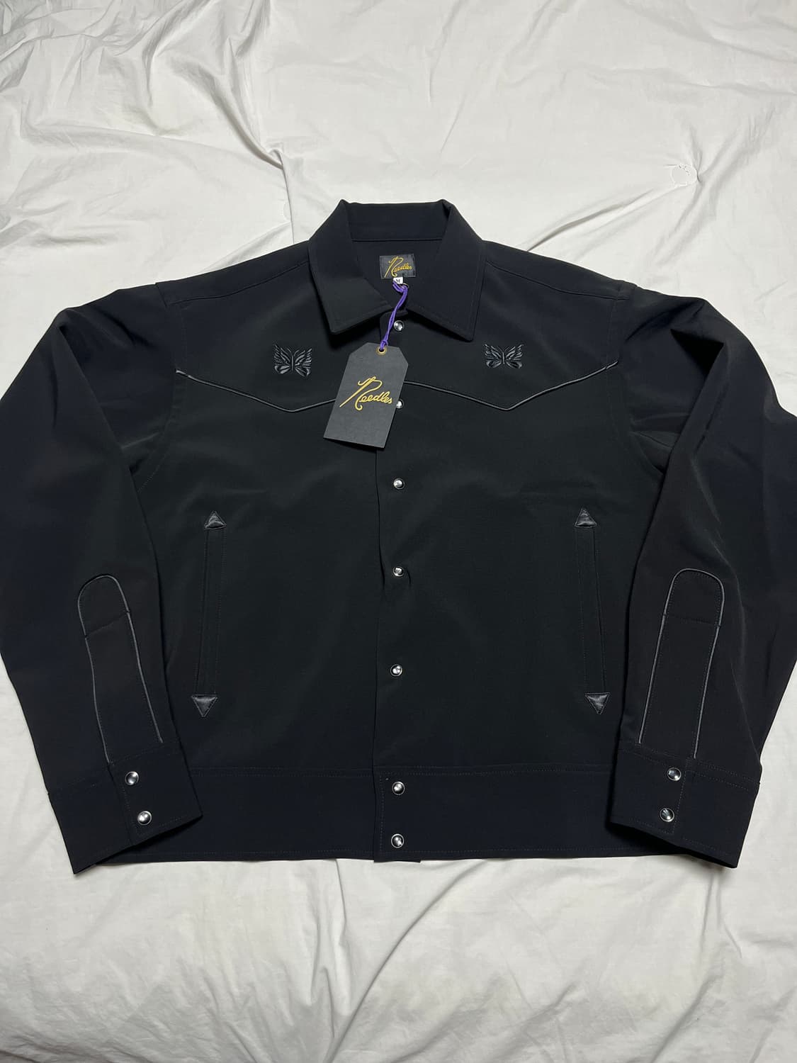 [M] 니들스 needles 파이핑 카우보이 자켓 올블랙 새상품 상품이미지3