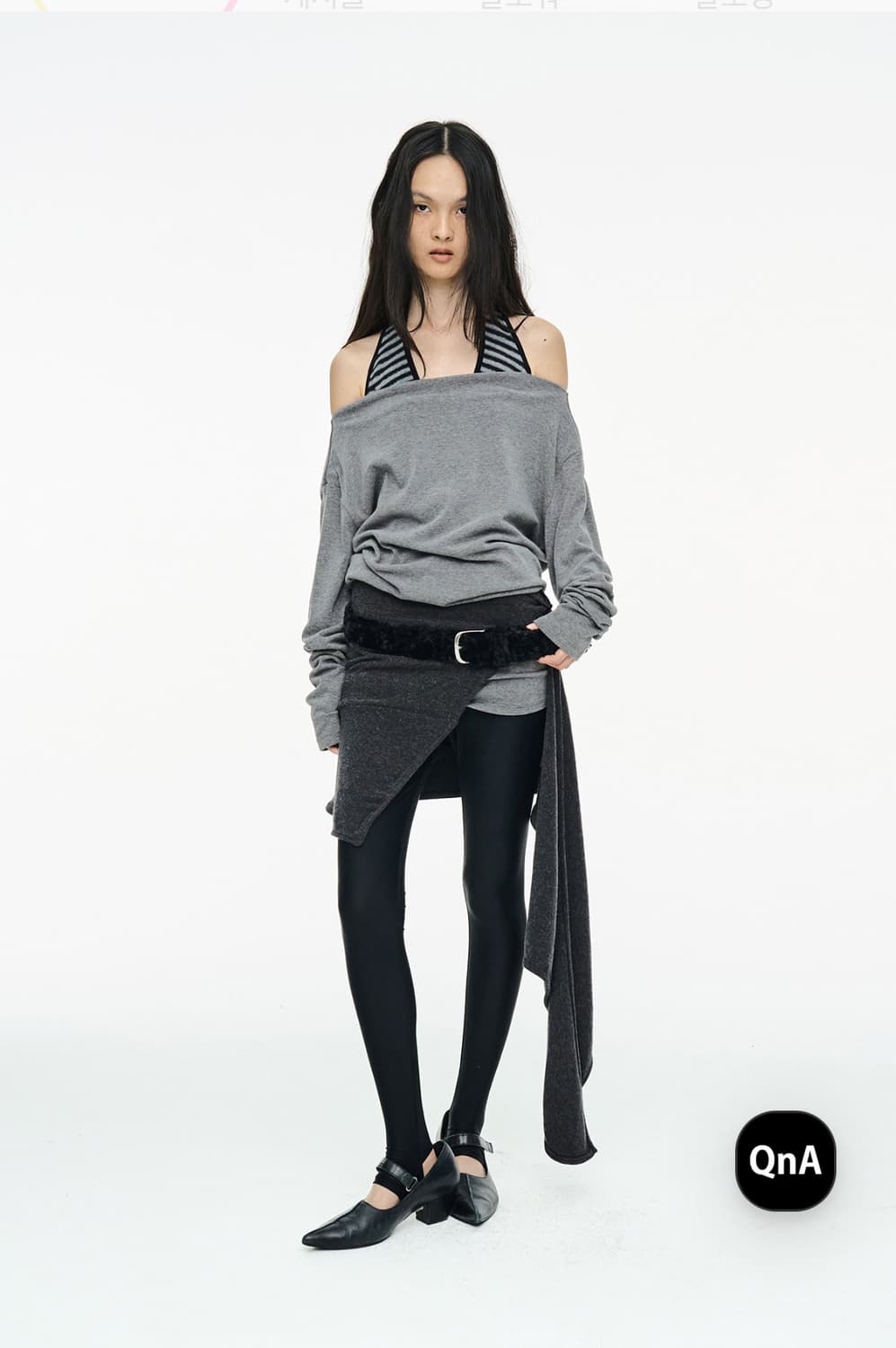 Incision Tapered Top / Gray 상품이미지1