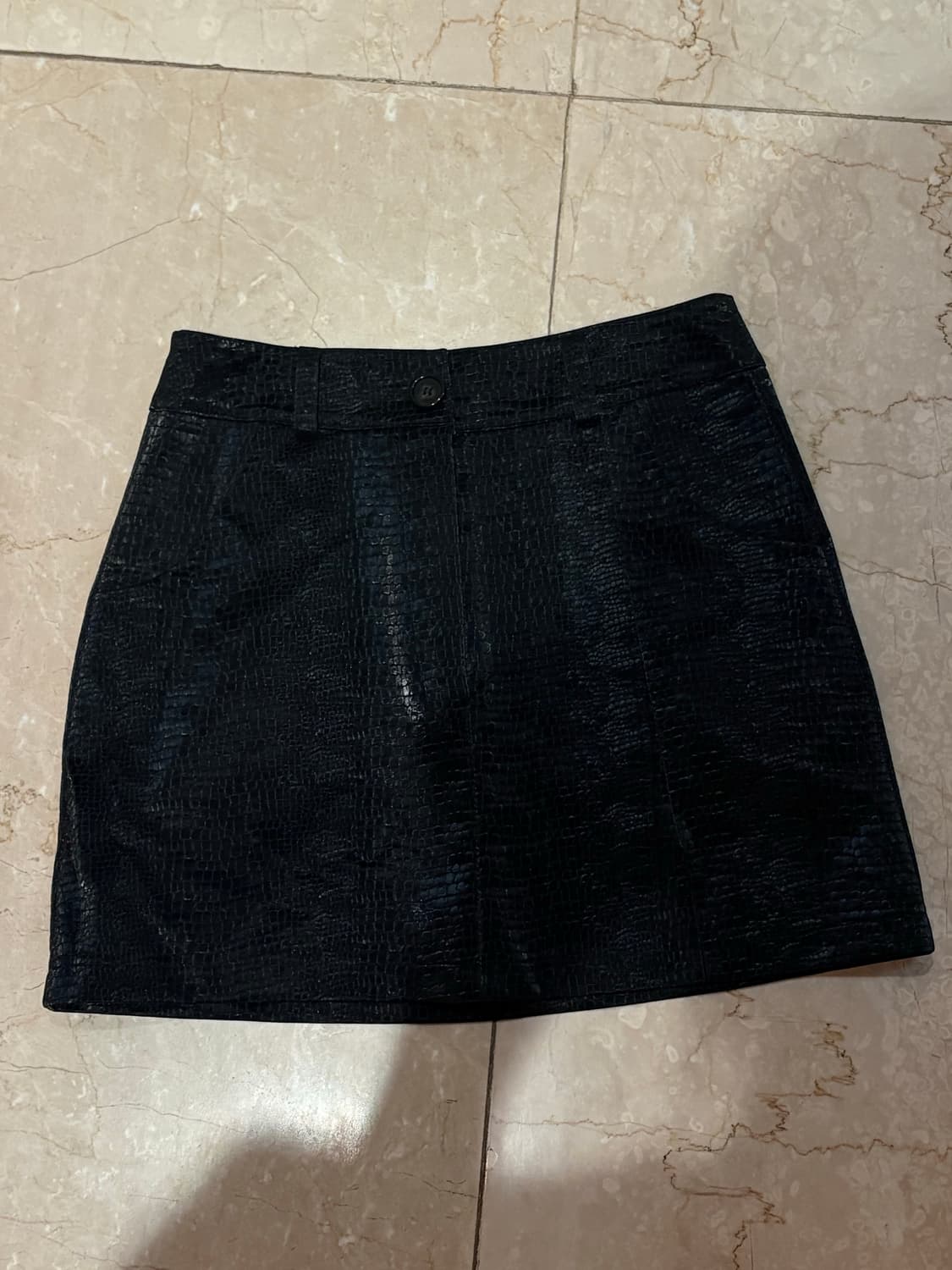 파이톤 레더 가죽 스커트 M 상품이미지10