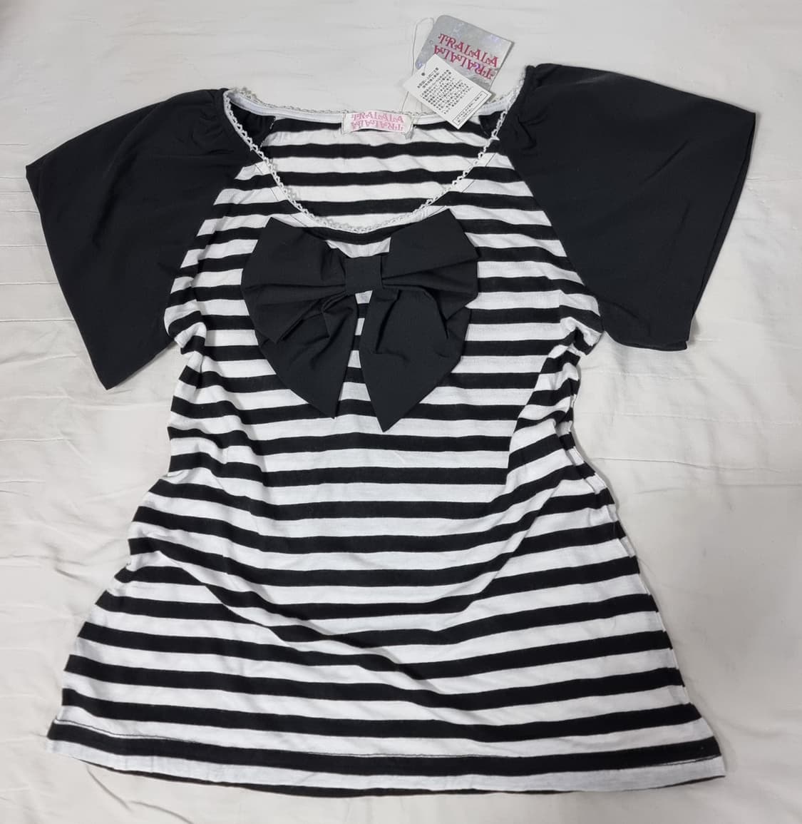 TRALALA 트랄라라 빈티지 빅리본 스트라이프 탑 상품이미지3