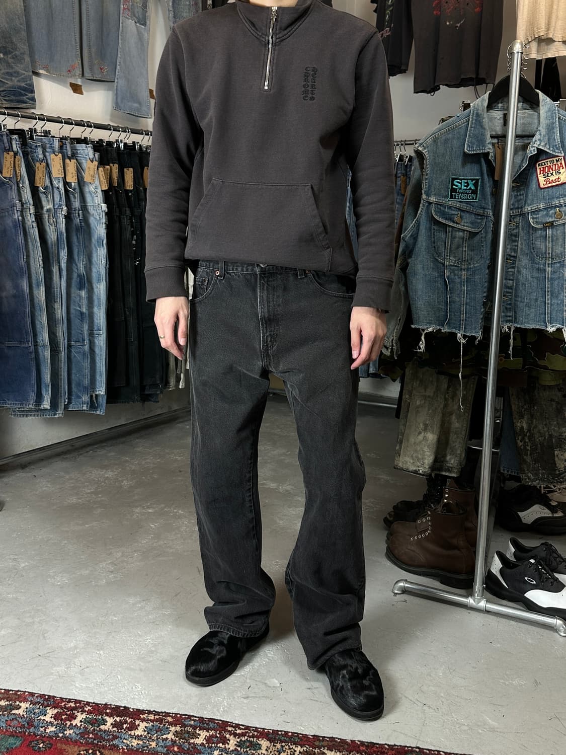 90's USA Made 빈티지 리바이스 517 블랙 오렌지탭 517 상품이미지4