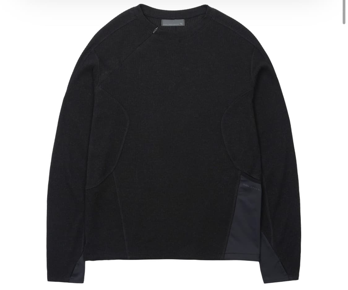 2) 산산기어 리브드 롱슬리브 블랙 상품이미지1