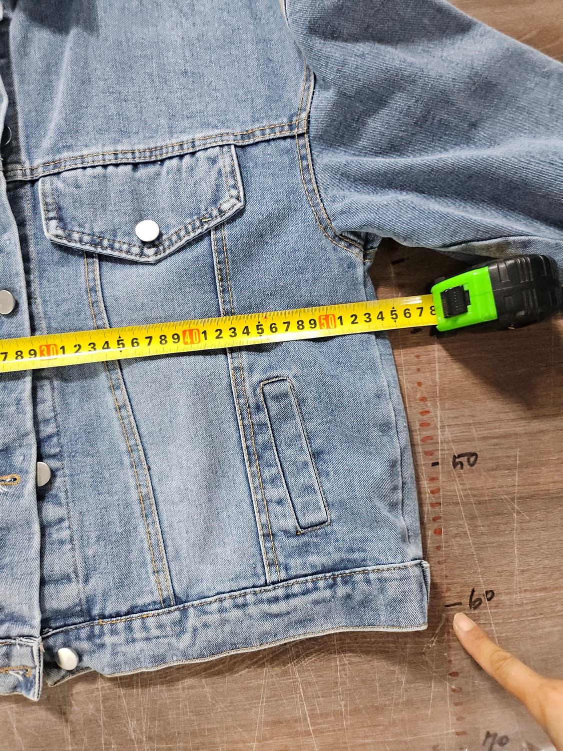 레이스 데님 청자켓 L 상품이미지3