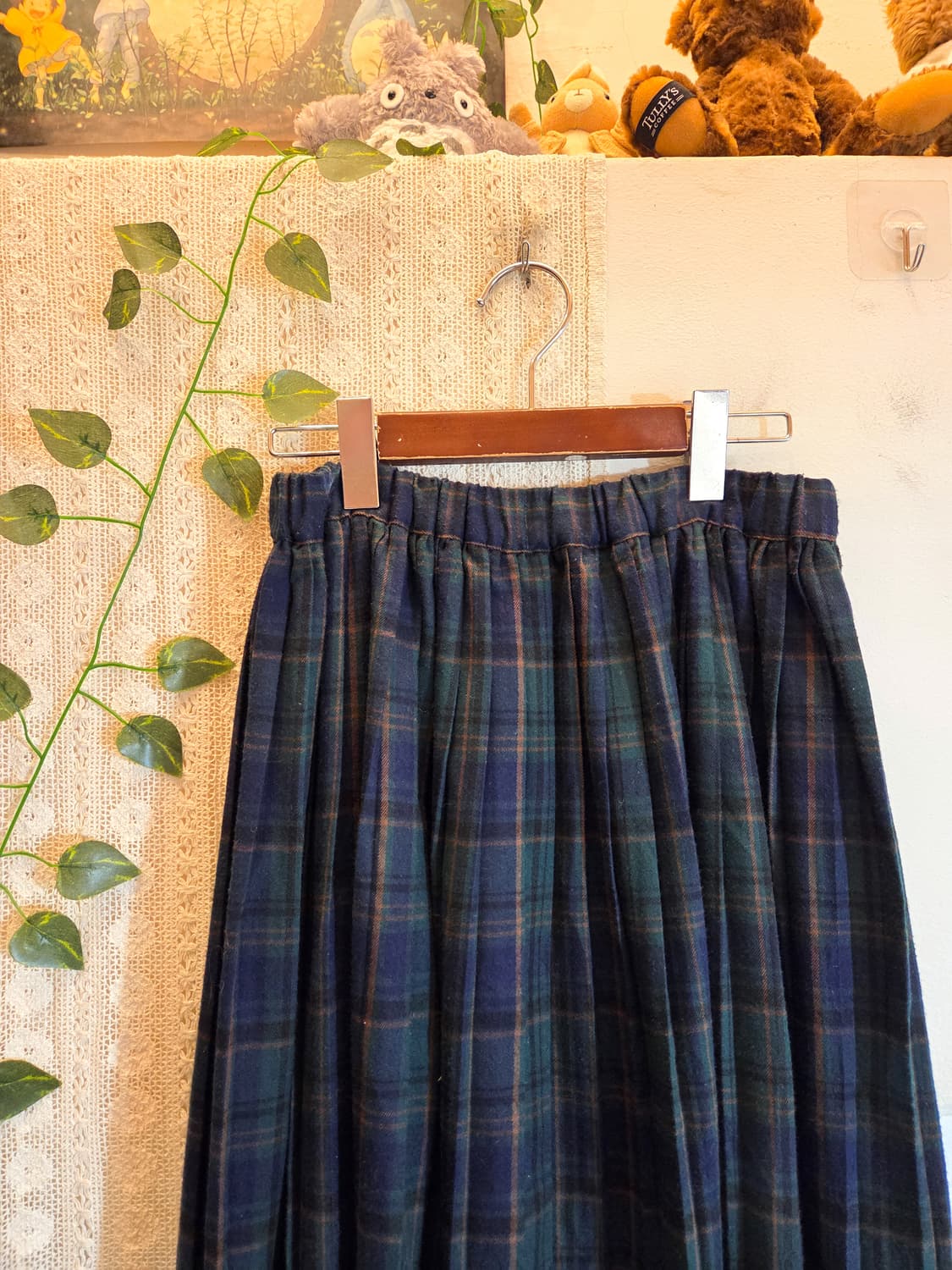 체크 플리츠 롱스커트 상품이미지2