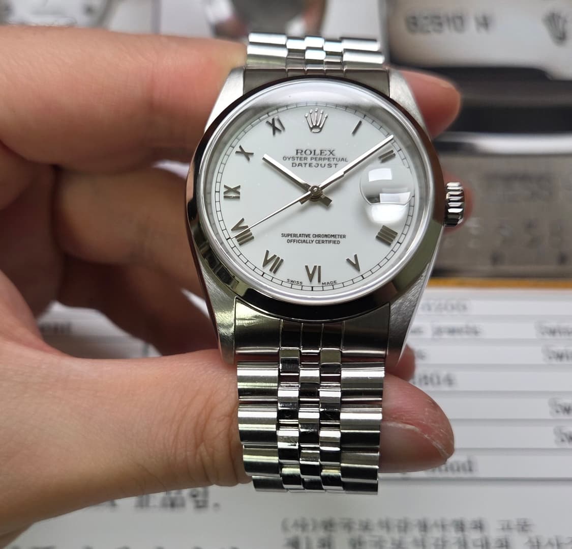 롤렉스 16200 데이저스트 오리지널 화이트로만 쥬빌리줄 (감정서 포함) 상품이미지2