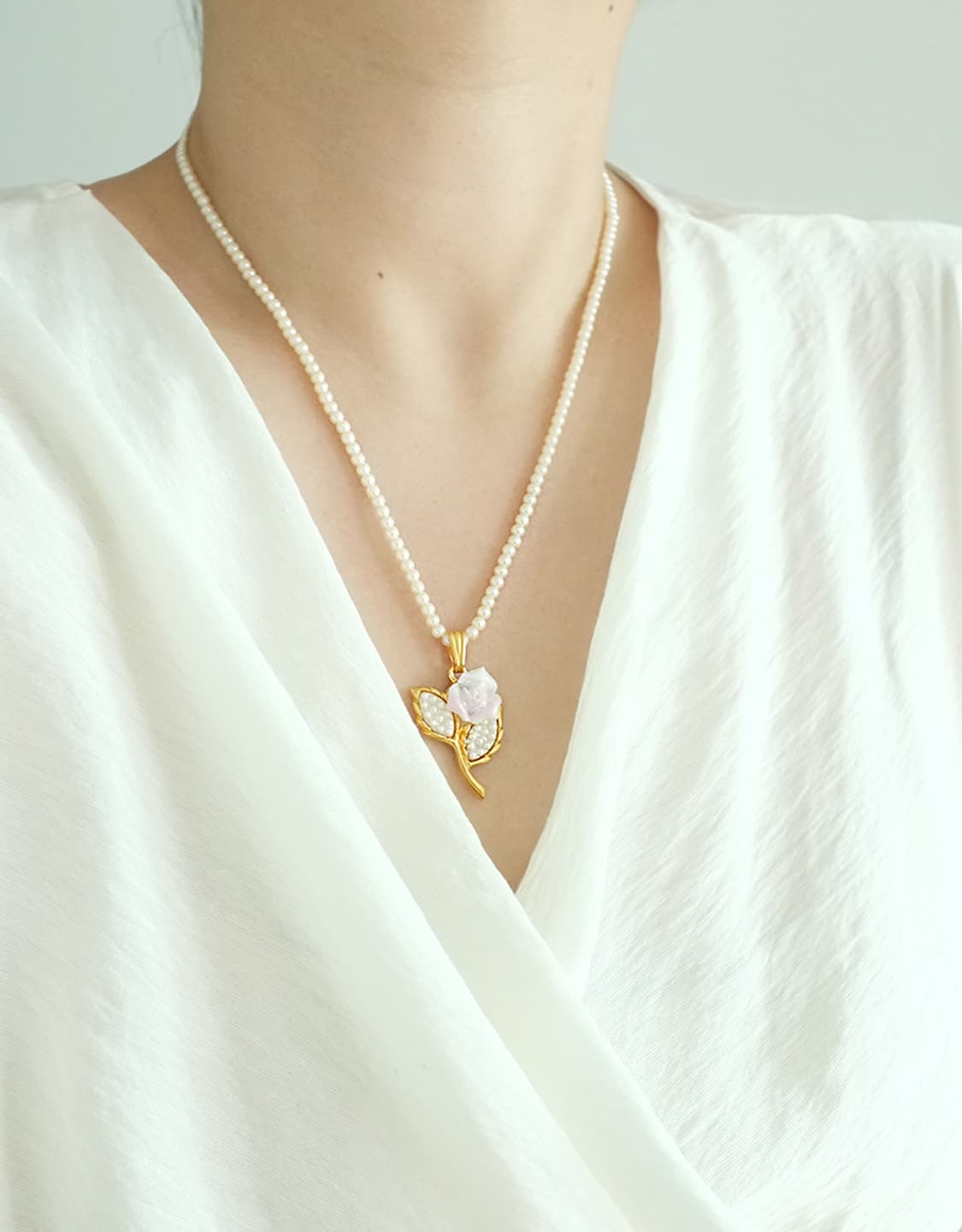 Avon 90년대 모조 시드진주 빈티지 진주목걸이 상품이미지7