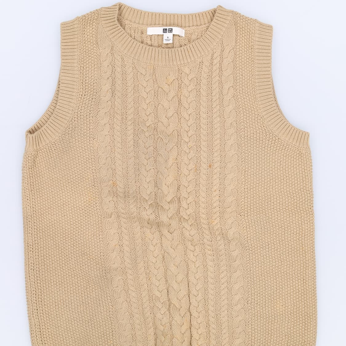 [S] 유니클로 여성 꽈배기 니트조끼 0107H1 상품이미지4