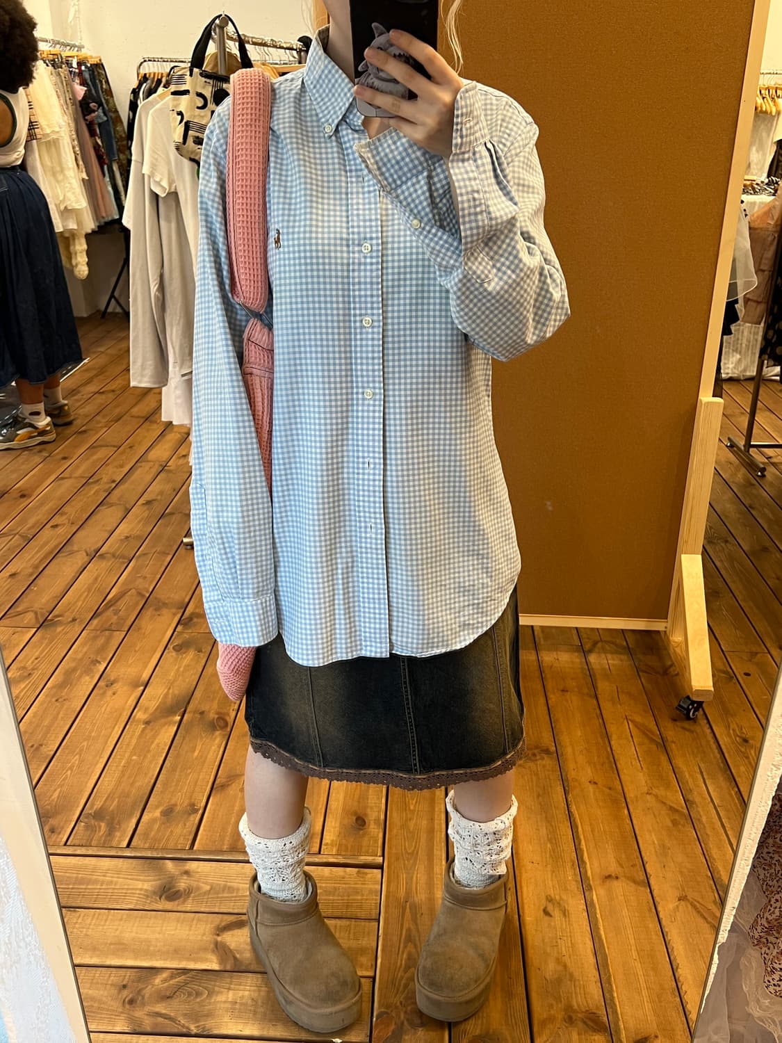 폴로 스카이블루 체크 셔츠 상품이미지5