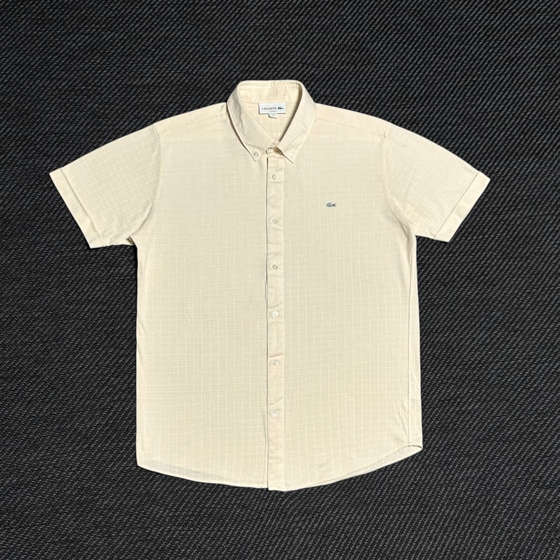 [M] Lacoste 라코스테 신형 옐로우 슬림핏 체크셔츠 상품이미지1