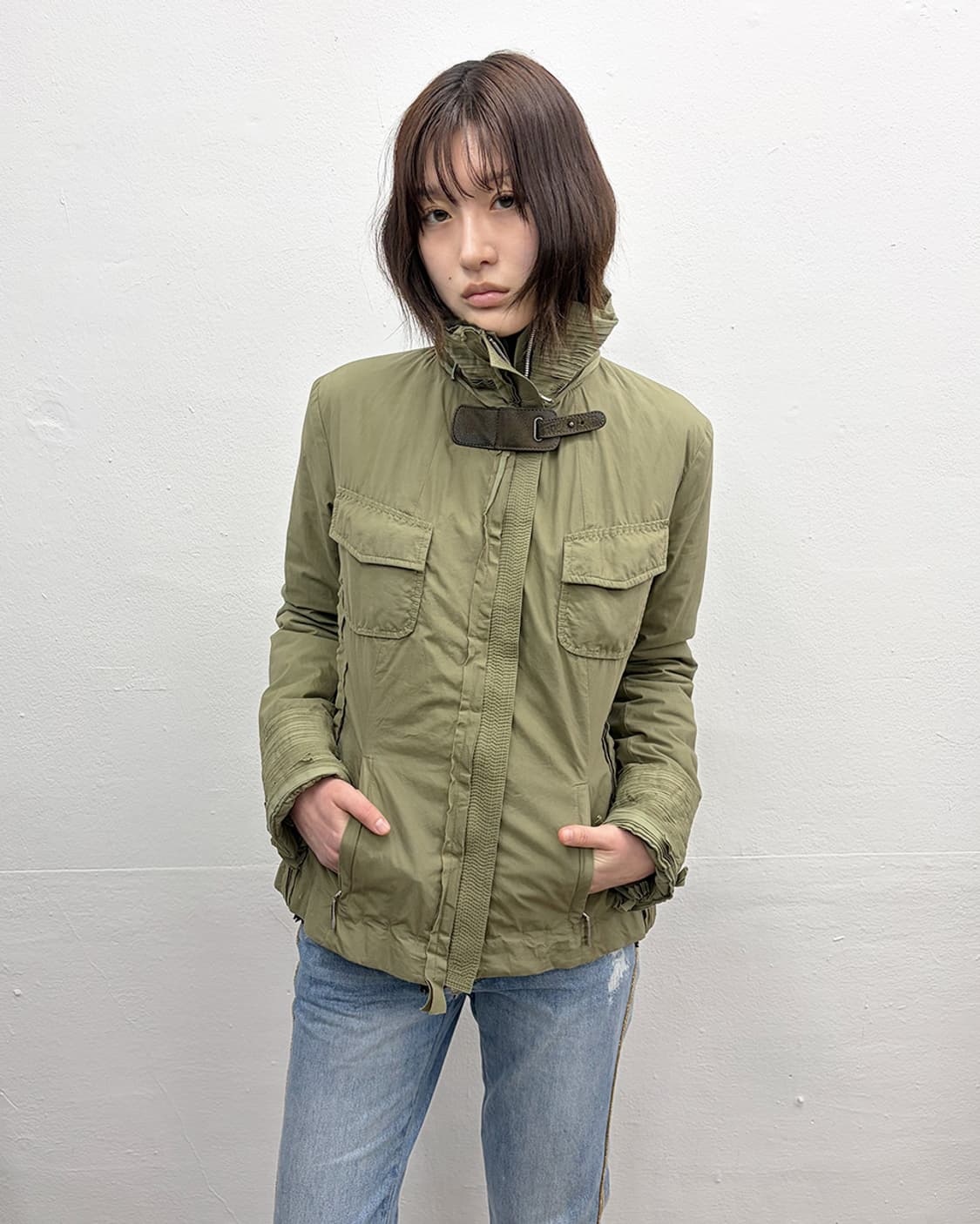 에르마노 설비노 하이넥 밀리터리 푸퍼 상품이미지1