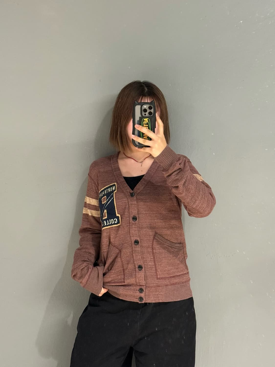 stitch detail line point cardigan 상품이미지2